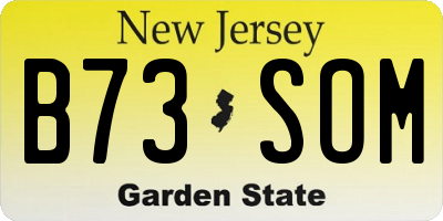 NJ license plate B73SOM