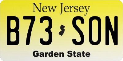 NJ license plate B73SON