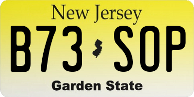 NJ license plate B73SOP