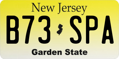 NJ license plate B73SPA
