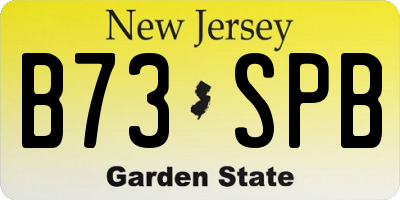 NJ license plate B73SPB