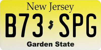 NJ license plate B73SPG