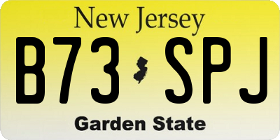 NJ license plate B73SPJ