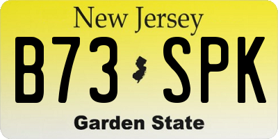 NJ license plate B73SPK