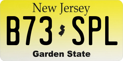 NJ license plate B73SPL