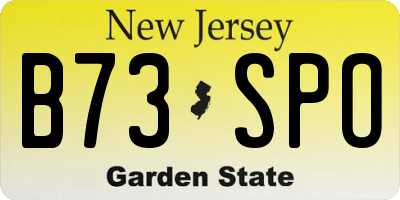 NJ license plate B73SPO