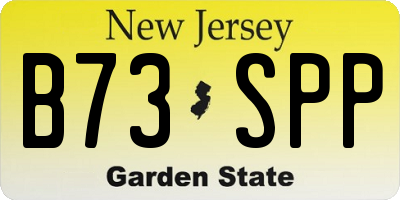 NJ license plate B73SPP