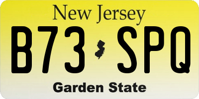 NJ license plate B73SPQ