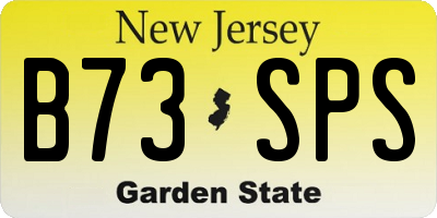 NJ license plate B73SPS
