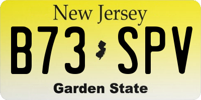 NJ license plate B73SPV