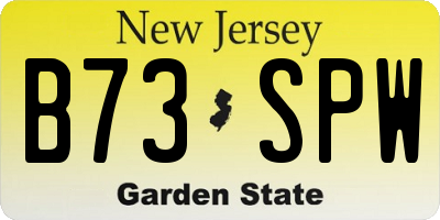 NJ license plate B73SPW