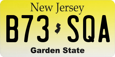 NJ license plate B73SQA