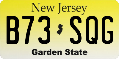 NJ license plate B73SQG