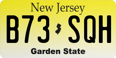 NJ license plate B73SQH