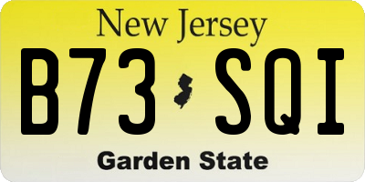 NJ license plate B73SQI