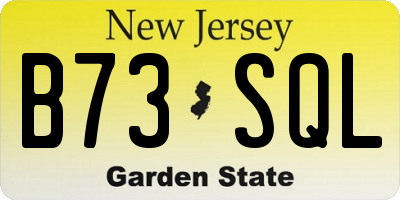 NJ license plate B73SQL