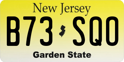 NJ license plate B73SQO