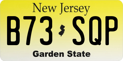 NJ license plate B73SQP