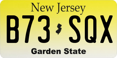 NJ license plate B73SQX
