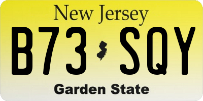 NJ license plate B73SQY