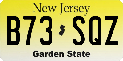 NJ license plate B73SQZ