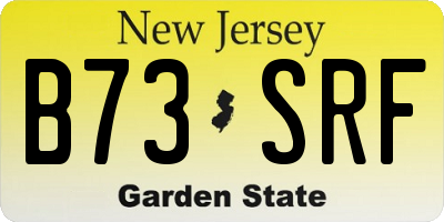 NJ license plate B73SRF