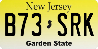 NJ license plate B73SRK