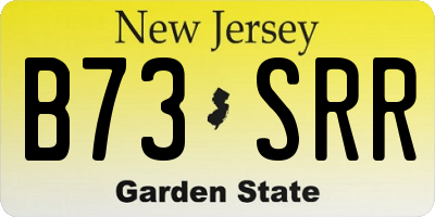NJ license plate B73SRR