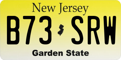 NJ license plate B73SRW