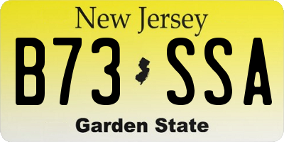NJ license plate B73SSA