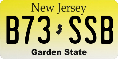 NJ license plate B73SSB
