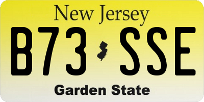 NJ license plate B73SSE