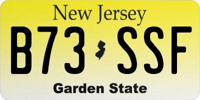 NJ license plate B73SSF