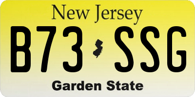 NJ license plate B73SSG