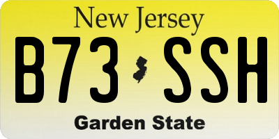 NJ license plate B73SSH
