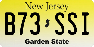 NJ license plate B73SSI