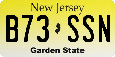 NJ license plate B73SSN