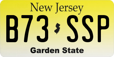 NJ license plate B73SSP