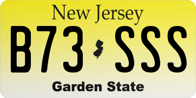 NJ license plate B73SSS