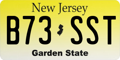 NJ license plate B73SST