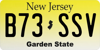 NJ license plate B73SSV