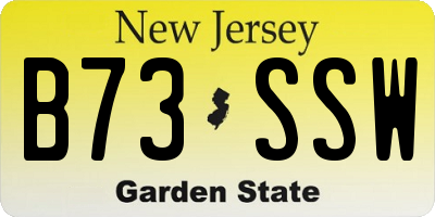 NJ license plate B73SSW