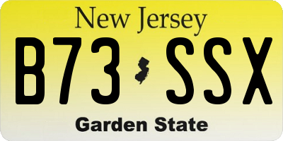 NJ license plate B73SSX