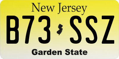 NJ license plate B73SSZ