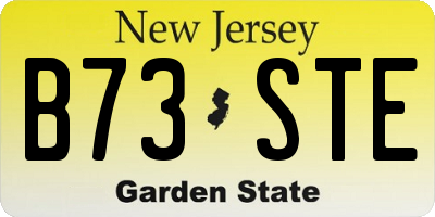 NJ license plate B73STE