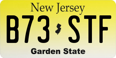 NJ license plate B73STF
