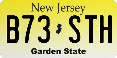 NJ license plate B73STH