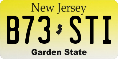 NJ license plate B73STI