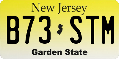 NJ license plate B73STM