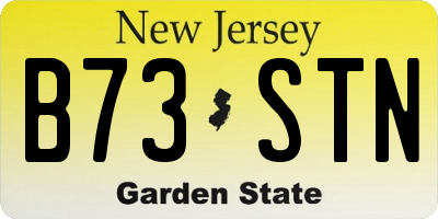 NJ license plate B73STN